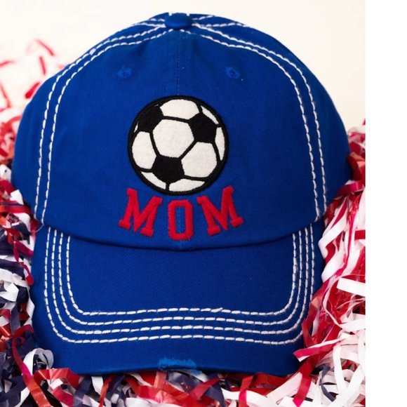 One Blessed Nana Accessories - NWT *BOUTIQUE*   DISTRESSED ROYAL BLUE 'SOCCER MOM' CAP  GREAT GIFT IDEA!